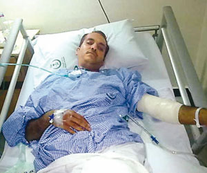 Abdullah Al Rashidi, injured after a fight with PVPV